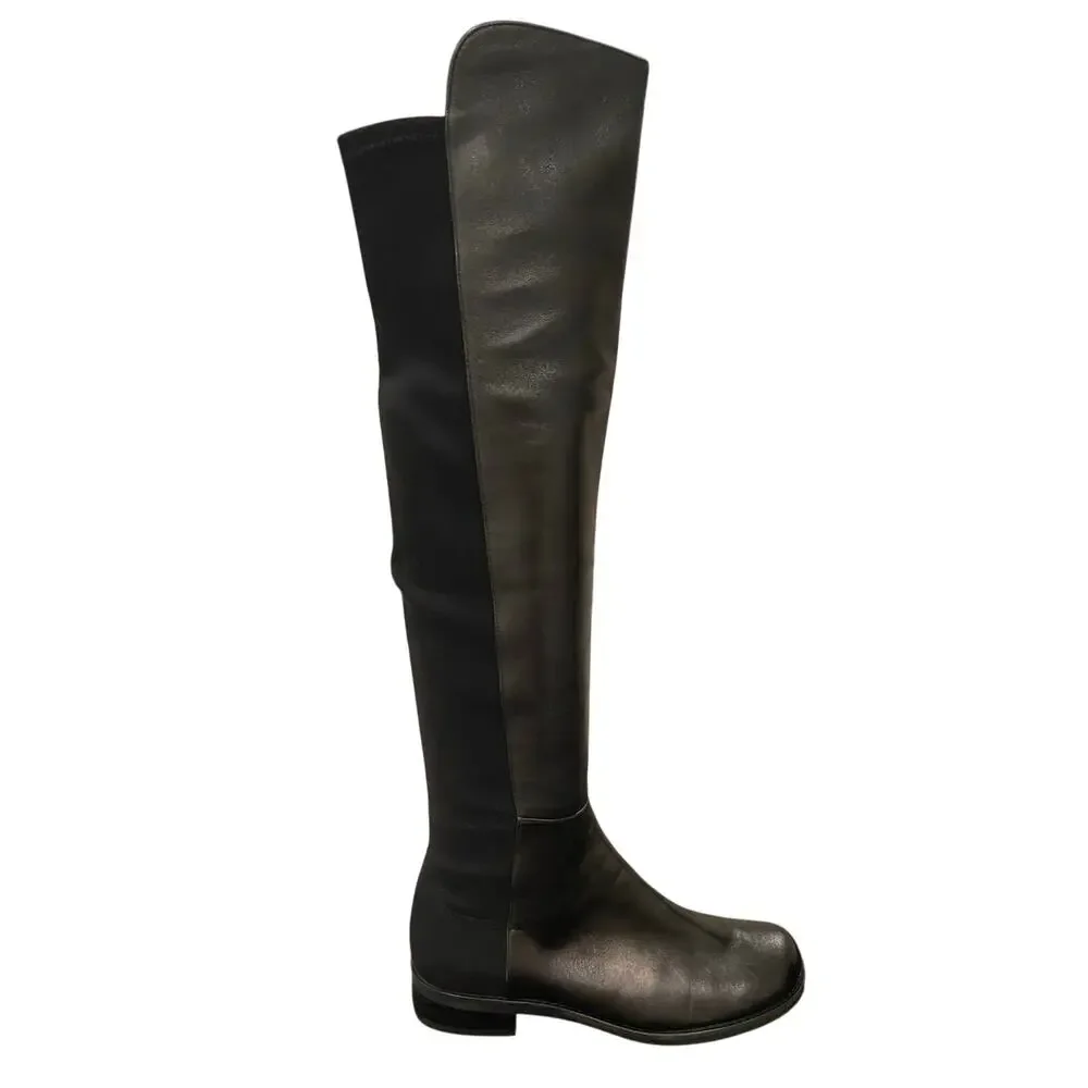 Stuart Weitzman 5050 Over The Knee Boots Pull On Grunge Leather Fall Casual 6B